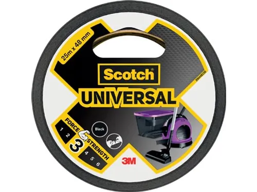 ducttape Universal, ft 48 mm x 25 m, zwart