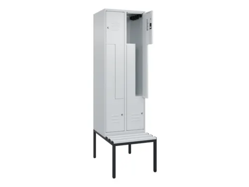 Z-garderobekast,HxBxD 2120x600x815mm,2vak,vak B 300mm,cil.-slot