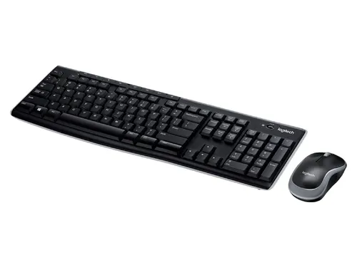 Logitech Draadloos Toetsenbord MK270 QWERTY + Compacte muis Zwart