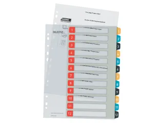 Cosy tabbladenA4 11-gaatsperforatie PP set 1-12 - 1