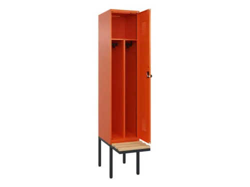 locker met bank,voor scheiding van kleding,HxBxD 2120x400x815mm,1vak