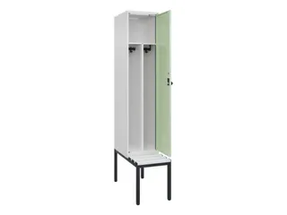 locker met bank,voor scheiding van kleding,HxBxD 2120x400x815mm,1vak - 1