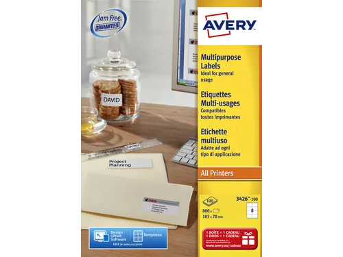 Etiket Avery L4745REV-25 96x63.5mm Afneembaar Wit 200 Stuks