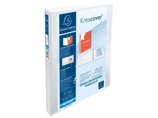 Ringmap A4 Maxi Kreacover Pp Personaliseerbaar 2 rings D-mech 30mm Wit