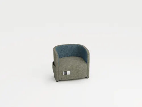 fauteuil,1-zits,stof lichtgrijs/lichtblauw,HxBxD 760x860x760mm