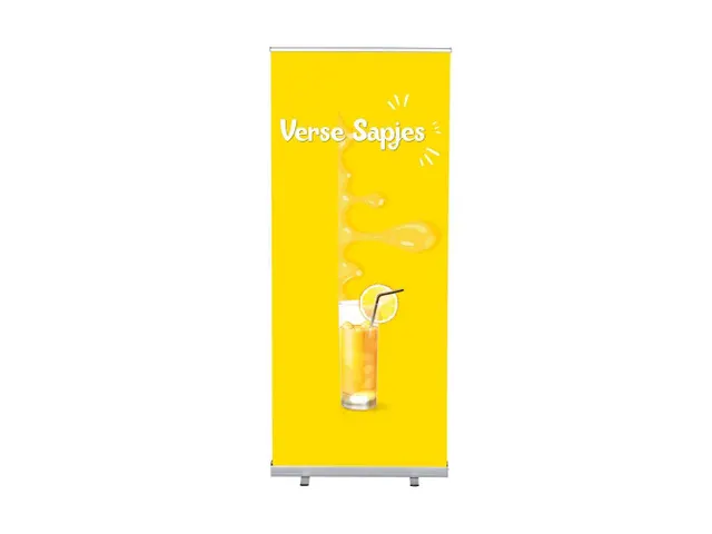 Roll-Banner 85x200 complete set met print "Verse Sapjes"