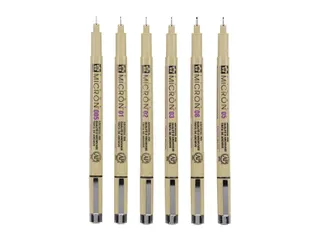 Fineliner Sakura pigma micron set 6stuks zwart - 6