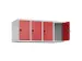 opzetkast,v. locker,4vak.,vak B 300mm,HxBxD 500x1200x500mm