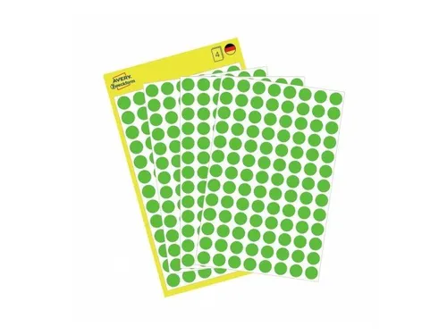 Etiket Zweckform 8mm rond blister 4 vel a 104 et. groen Non-permanent