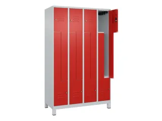 Z-garderobekast,HxBxD 1950x1200x500mm,vak B 150/300mm,cil.-slot,voeten - 2