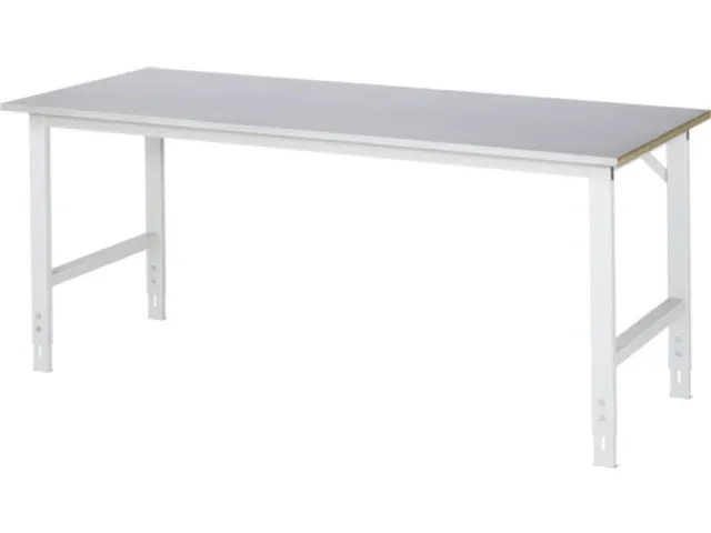 werkbank,HxBxD 760-1080x2000x800mm,houtblad,m. zinklaag