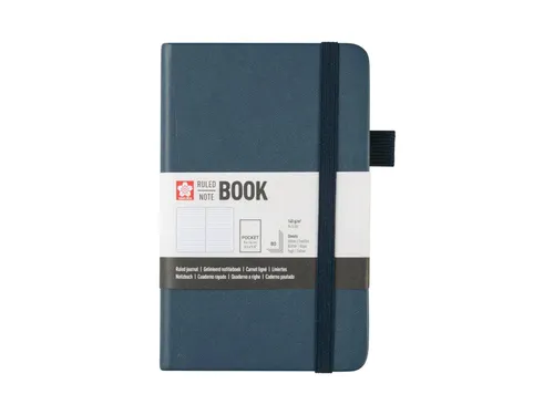 Notitieboek Sakura hard cover pocket lijn donker indigo 90x140mm