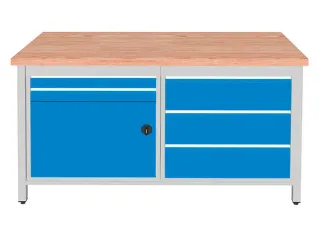 werkbank,HxBxD 860x1500x750mm,onderstel RAL3003,fronten RAL9005 - 1
