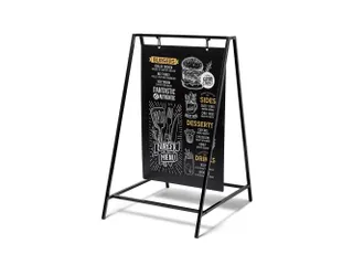 Krijtstoepbord Swing 50x70cm Zwart industrieel frame 15mm - 1