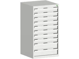 ladekast HxBxD 1200x650x650mm 10 laden staal Ral7035 lichtgrijs