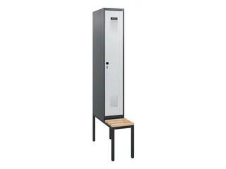 locker met bank,HxBxD 1950x300x815mm,1vak,vak B 300mm,draaigrendel - 2