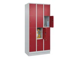 lockerkast,HxBxD 1950x900x500mm,3x4vakken,vak B 300mm,cil.-slot,sokkel