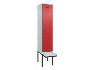 locker met bank,voor scheiding van kleding,HxBxD 2120x400x815mm,1vak - 2
