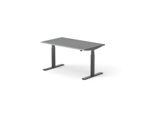 Elektrisch ihv bureau,HxBxD 650-1310x1400x800mm,blad donkergrijs