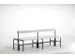 banc double,HxLxP 770x2000x725mm,barres alu,structure acier RAL7016