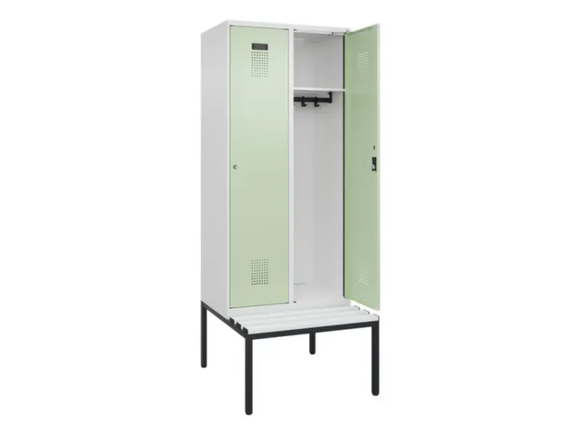 locker met bank,HxBxD 2120x800x815mm,2vak,vak B 400mm,cilinderslot