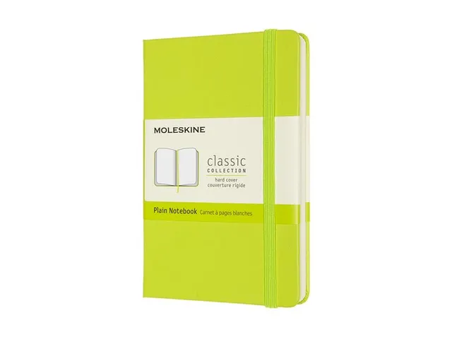 Notitieboek Moleskine pocket 90x140mm blanco hard cover lemon green