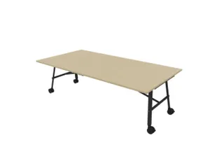 klaptafel,HxBxD 750x2400x1200mm,hoekig,4voeten donkergrijs,ovale buis - 1
