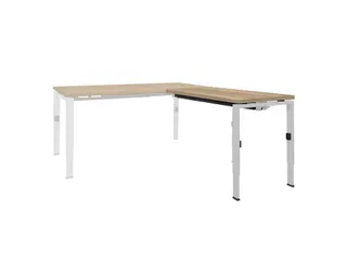 Bureau Linesto N4 aanbouwtafel 120x60cm honey castello 25mm wit - 1