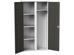 Lockerkast 2000x1050x550mm 4 vakken, dubbele vleugeldeur, RAL7016