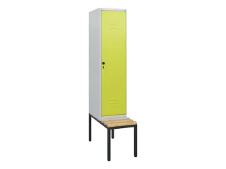 locker met bank,HxBxD 1950x400x815mm,1vak,vak B 400mm,draaigrendel - 1