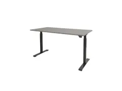 Dextro Basic Zit-sta Bureau Elektrisch 180x80 Licht Grijs 25mm Zwart