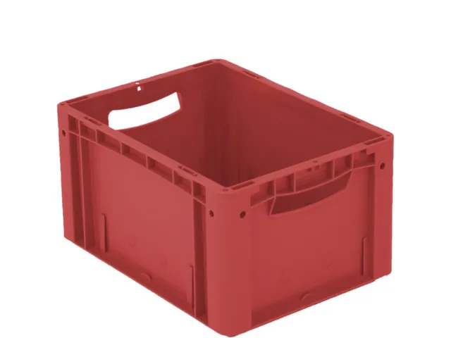 Euronorm Stapelkrat Pp 220x400x300mm Wanden/bodem Gesloten Rood 21l