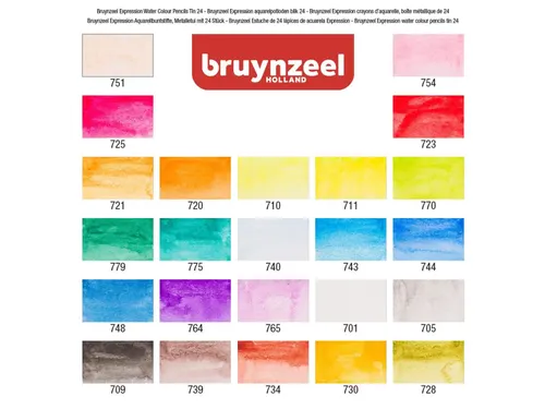 Kleurpotloden Bruynzeel Expression aquarel assorti blik à 24 stuks