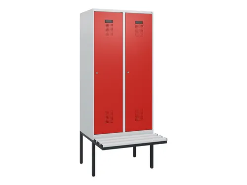 locker met bank,HxBxD 1950x800x815mm,2vak,vak B 400mm,cilinderslot