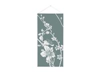 Wanddecoratie Tapestry 58x120cm Cherry Blossom Groen