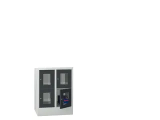 lockerkast,HxBxD 855x600x500mm,2x2vakken,RAL7035,front RAL7016 - 2