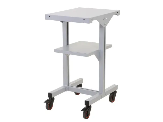 bijzetwagen,H 800mm,RAL9006,2niveau(s),aanslagrand