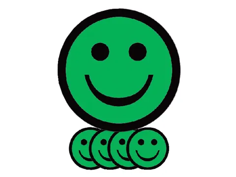 Magneet smiley 25mm emotie blij groen 5 stuks