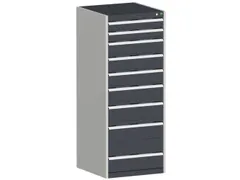 ladekast HxBxD 1600x650x650mm 9laden RAL7035 front RAL7016