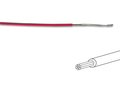 Montagedraad - ø 1.4mm - 0.2mm² - Meeraderig - Rood