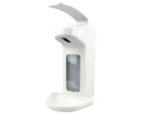 Zeep- & Desinfectiemiddeldispenser Kunststof wit 500 Ml + Opvangschaal
