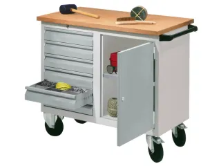 Werkplaatswagen 400kg Staalplaat 915x1090x600mm 1 Kast 6 laden - 1