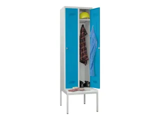 locker met bank,HxBxD 2150x600x500mm,2vak,RAL7035,front RAL5012 - 1
