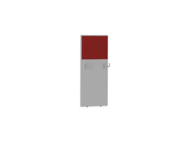 baliepaneel,v. bureau,aanbouw rechts,B 600mm,MP-lichtgrijs,BN4011-rood