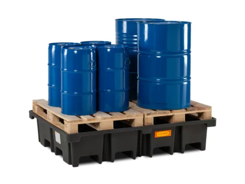 PE-opvangbak,v. 4x200l vat,opvangvol. 425l,HxBxD 360x1670x1270mm