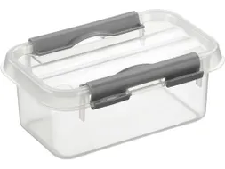 Q-line opbergbox 0,5L transparant grijs - 15x10x6,3cm