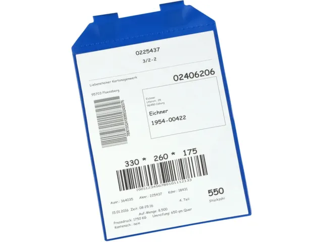 insteekhoes,DIN A4,staand,HxB 305x225mm,m. magneet,kunststof,blauw