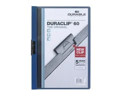 Klemmap Durable Duraclip A4 6mm 60 vellen donkerblauw