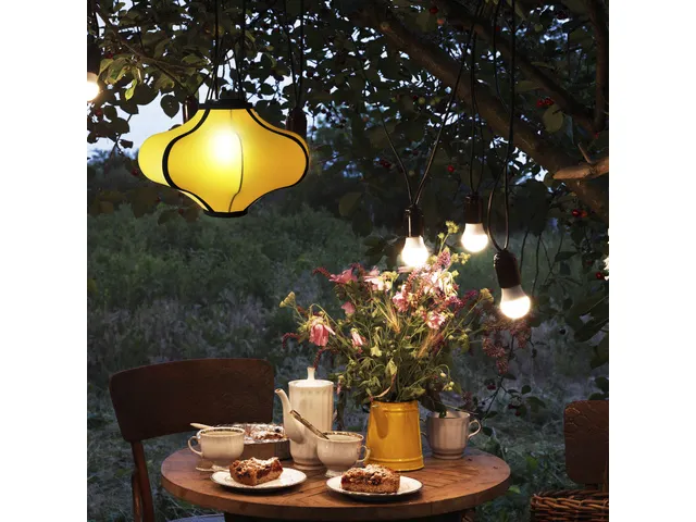 Lanterne Nextime Lumi 40 cm tissu jaune