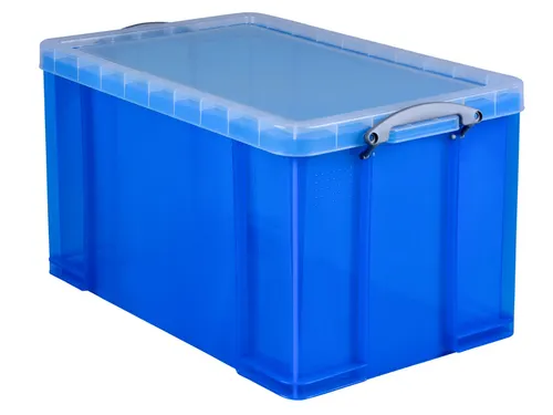 Opbergbox Really Useful 84 liter 710x440x380mm transparant blauw